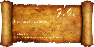 Fenusz Ormos névjegykártya
